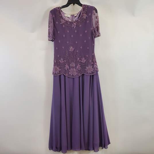 Scala Women Orchid Beaded Dress Sz 14 image number 1