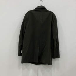 NWT Mens Dark Green Long Sleeve Welt Pocket Button Front Overcoat Size R46 alternative image