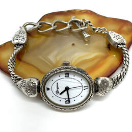 Designer Brighton Marbella Silver-Tone Charm Toggle Quartz Wristwatch