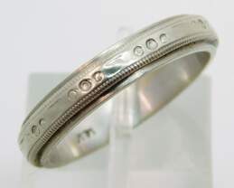 Antique 14K White Gold Engraved Band Ring 3.7g