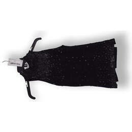 Womens Black Solid Sequin Sleeveless Sheath Mini Dress Size Medium alternative image