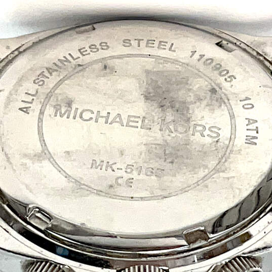 Designer Michael Kors Blair MK-5165 Clear Rhinestone Chronograph Wristwatch image number 4