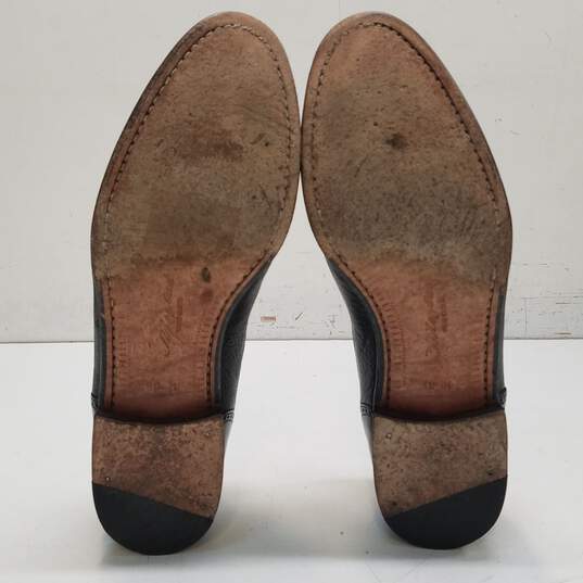 Mezlan Havana Black Leather Tassel Loafers Men's Size 10 image number 6