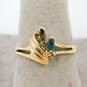 Romantic 10k Yellow Gold Serpentine & Diamond Accent Ribbed Ring 1.8g image number 2
