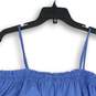 Banana Republic Womens Blue Smocked Pullover Cropped Blouse Top Size L image number 4
