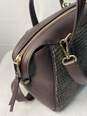 Women's Talbots Green Plaid Brown Leather Trim Satchel Hand Bag image number 5
