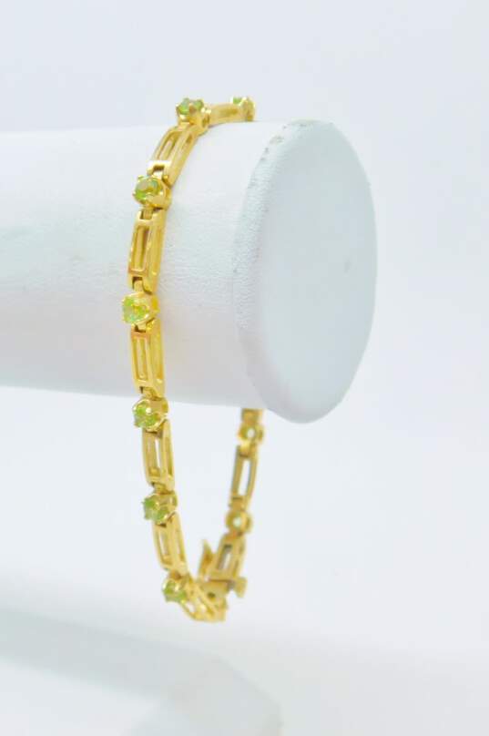 14K Yellow Gold Peridot Bracelet 11.6g image number 3