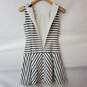 Theory Cotton Sleeveless Gray White Striped Midi Dress Women's 0 image number 3