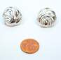 Vintage SAL Swarovski Silver Tone Knot Cut Out Earrings 10.8g image number 6
