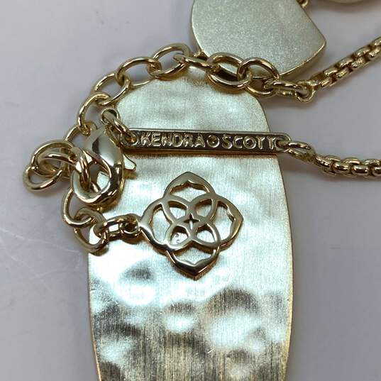 Designer Kendra Scott Gold-Tone Link Chain Lobster Clasp Pendant Necklace image number 4