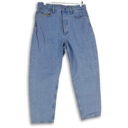 Womens Blue Denim Medium Wash 5-Pocket Design Tapered Leg Jeans Size 29