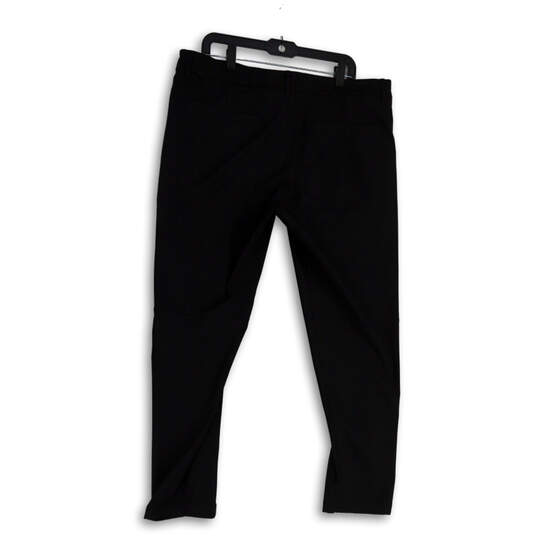Mens Black Regular Fit Pockets Flat Front Straight Leg Dress Pants Size 38 image number 2