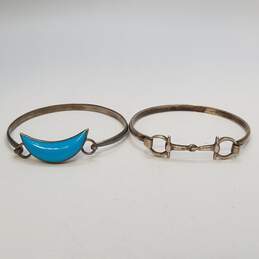 Sterling Silver Turquoise-Like Tension 6-6.5in Bracelet Bundle 2pcs 20.0g