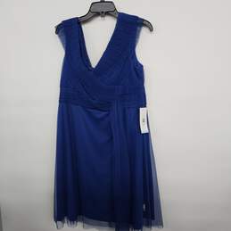 Blue Sleeveless Pleated Dress