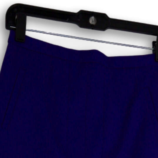 Womens Blue Regular Fit Slit Back Zip Pockets Stretch A-Line Skirt Size 0 image number 3