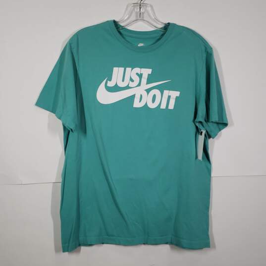Mens JUST Do IT Crew Neck Short Sleeve Pullover T-Shirt Size Medium image number 1