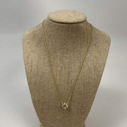 Designer Kate Spade Gold-Tone Clear Rhinestone Pendant Necklace w/ Dust Bag