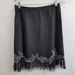 Cache black cotton a line skirt sequins floral pleated tulle 4 alternative image