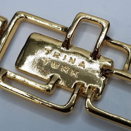 Trina Turk Gold - Tone Crystals Modernist Pendant 24 1/2" Necklace 18.3g image number 7