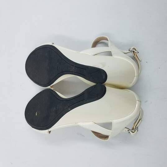 Prada Ankle Strap Wedge Sandals Women's Sz 6.5 Ivory image number 5
