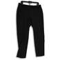 Womens Black Flat Front Welt Pocket Straight Leg Dress Pants Size 12 image number 4