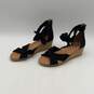 Ugg Womens Traci 1092441 Black Tan Wedge Heel Zipper Espadrille Sandals Size 9.5 image number 1