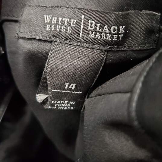 White House Black Market Women Blk Midi Dress Sz 14 image number 3