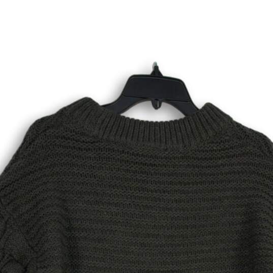NWT Elodie Womens Gray Knitted Crew Neck Long Sleeve Pullover Sweater Size S image number 4