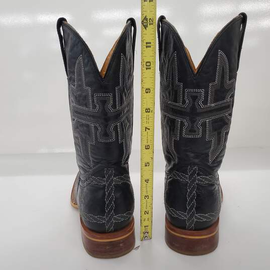 Tin Haul Co. Men's Rope Burn Black Leather Square Toe Cowboy Boots Size 10.5D image number 6