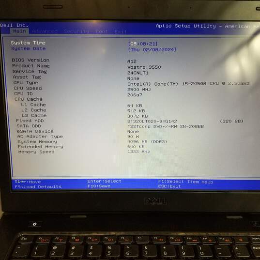 DELL VOSTRO 3550 15.5in Laptop Intel i5-2450M CPU 4GB RAM 320GB HDD image number 9