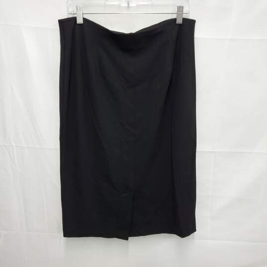 Eileen Fisher WM's Black Viscose Midi Pencil Skirt Size MM image number 3
