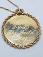 14K Gold Engraved Pendant Necklace 6.6g image number 4