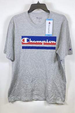 NWT Champion Mens Gray Short Sleeve Crew Neck Pullover T-Shirt Size Large