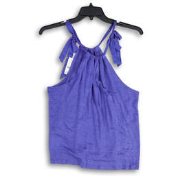 NWT Womens Purple Pleated Sleeveless Halter Neck Blouse Top Size Small alternative image