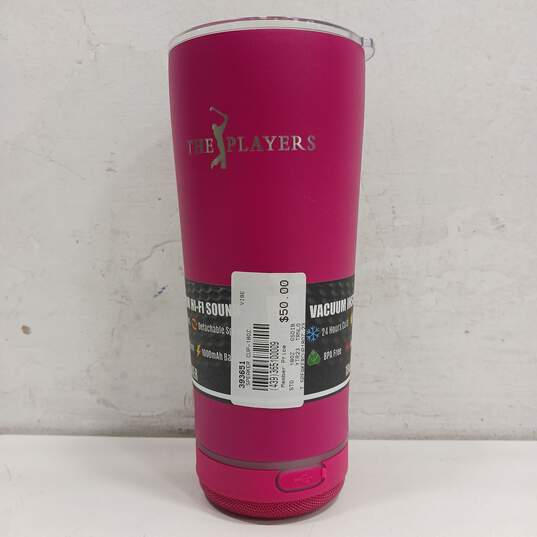 New Vibe Pink 18oz Tumbler With Water Resistant Bluetooth Speaker image number 3
