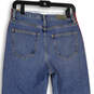 NWT Womens Blue Denim Medium Wash Distressed Straight Leg Jeans Size 28 image number 4