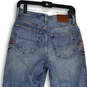 Womens Blue Floral Embroider Denim Medium Wash Skinny Jeans Size 4/27A image number 4