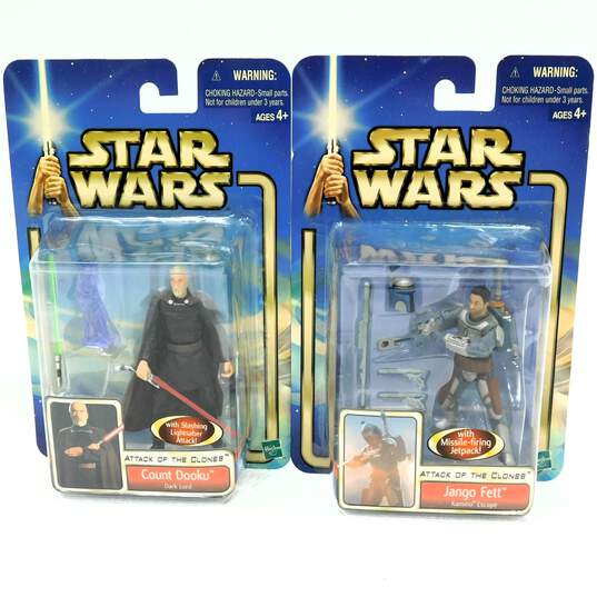 Lot of 2 Attack of the Clones Sealed Action Figures Count Dooku & Jango Fett image number 1