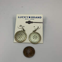 NWT Designer Lucky Brand Gold-Tone Openwork Fish Hook Disc Drop Earrings alternative image