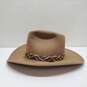 Vintage Bailey Brown Leather Cowboy Hat Size 7 1/8, Used image number 3