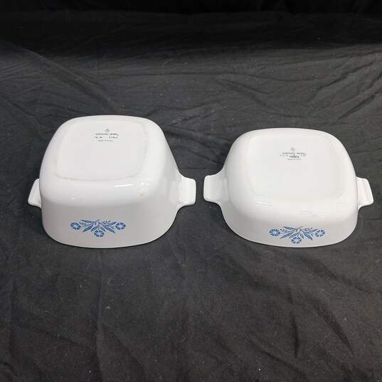 Pair of White Corning Ware Dishes w/ 1 Lid image number 4