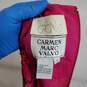 Cache Carmen Marc Valvo Vintage Silk Magenta Beaded Floral Sleeveless Dress WM Size 4 image number 3
