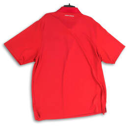 Mens Red Headgear Spread Collar Short Sleeve Loose Fit Polo Shirt Size 3XL alternative image