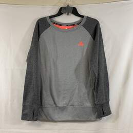Women's Grey Adidas Raglan Sweatshirt, Sz. L