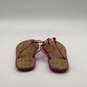 Womens Brown Pink Monogram Charm Stylish Thong Sandals Size 6 image number 4