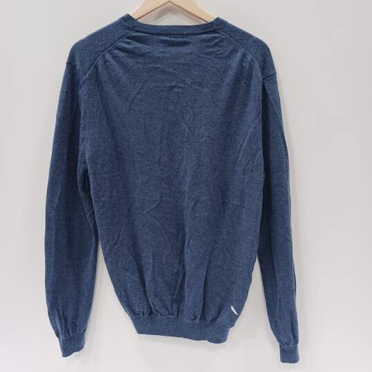Joseph Abboud Men's Blue Merino Wool V-Neck LS Sweater Size XL image number 2