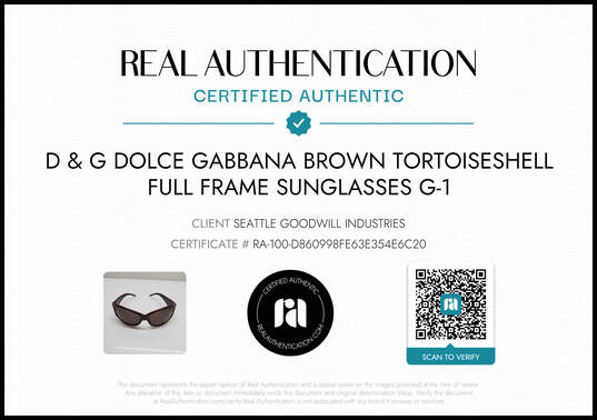 Dolce & Gabbana D&G 3008 Brown Tort Wrap Sunglasses AUTHENTICATED image number 2