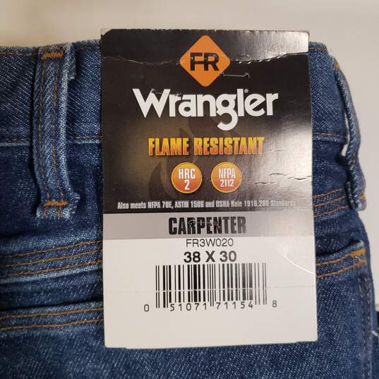 NWT Mens Flame Resistant Denim Carpenter Straight Leg Jeans Size 38X30 image number 3