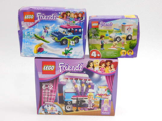 Friends Factory Sealed Sets 41321: Snow Resort Off-Roader 41694: Pet Clinic Ambulance & 41004: Rehearsal Stage image number 1