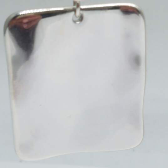 Robert Lee Moris Silver Tone Turquoise-Like Square Dangle Earrings 10.5g image number 4